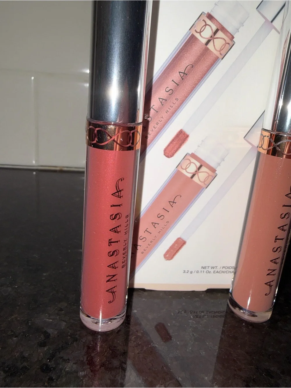 Anastasia Beverly Hills Lip Gloss Duo  - Warm Bronze & Toffee - New in Box